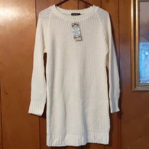 Boohoo Cream Sweater Dress